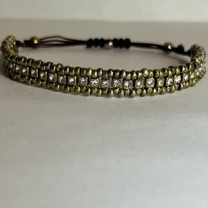 Elegant Vintage Gold and Silver Toned Beaded Bracelet